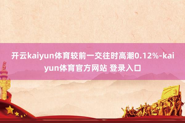 开云kaiyun体育较前一交往时高潮0.12%-kaiyun体育官方网站 登录入口