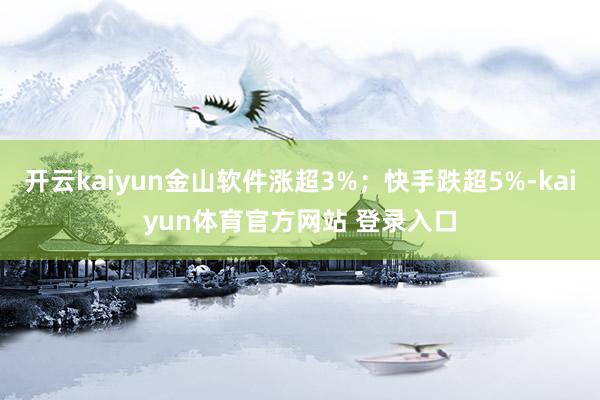 开云kaiyun金山软件涨超3%；快手跌超5%-kaiyun体育官方网站 登录入口