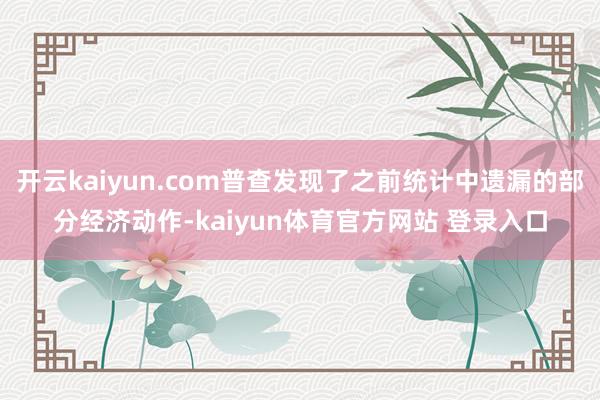 开云kaiyun.com普查发现了之前统计中遗漏的部分经济动作-kaiyun体育官方网站 登录入口