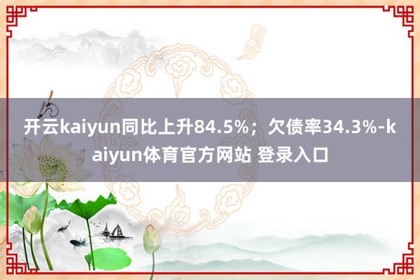 开云kaiyun同比上升84.5%；欠债率34.3%-kaiyun体育官方网站 登录入口
