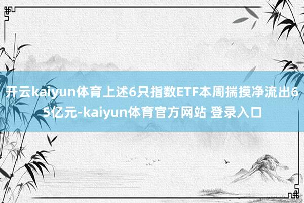 开云kaiyun体育上述6只指数ETF本周揣摸净流出65亿元-kaiyun体育官方网站 登录入口