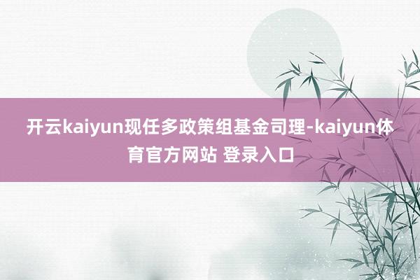 开云kaiyun现任多政策组基金司理-kaiyun体育官方网站 登录入口